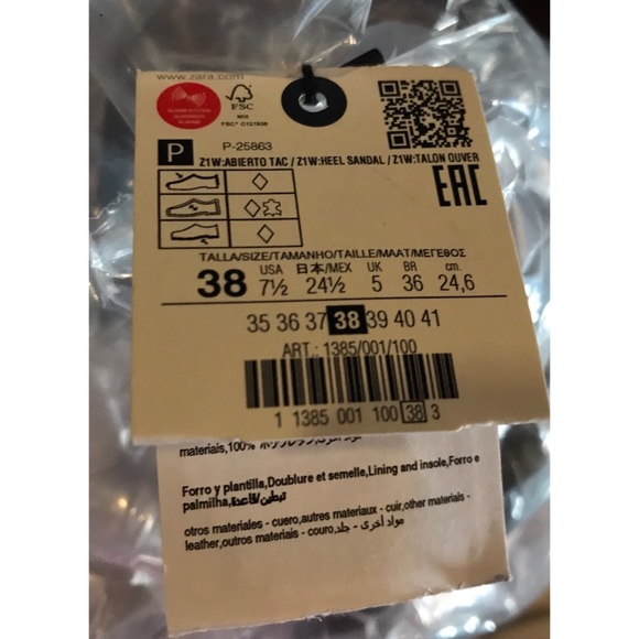 Zara NWT Stiletto Beaded Open Toe Sandals 7.5 38 - Picture 8 of 8